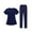 Other, variant on Women's Scrub Sets Nurse Work Suit Elastic Scrubs Top and Pants 2 Pockets Work Clothes Nursing Scrubs Uniform for Cosmetology, Beauty Salon M Dark Blue