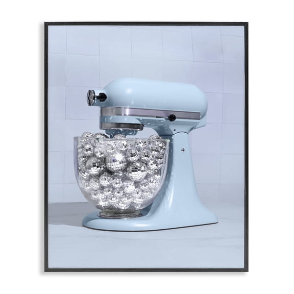 Stupell Industries Modern Disco Kitchen Mixer over Blue Black Framed Giclee Art, 11 x 14, by LISH Creative