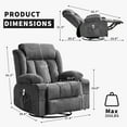 thumbnail image 2 of Danolapsi Recliner Chair for Living Room, Rocking Chairs with Massage and Heat, Nursery Swivel Glider Chair for Adults, Wide Comfy Sofa Couch with Side Pockets and Cup Holder for Bedroom, 2 of 7