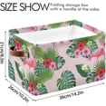 thumbnail image 4 of FREEAMG Flamingo and Leaves Storage Basket, Durable Canvas Organizer With Handles Large Collapsible Storage Bins Boxes for Home Office - 1 Pack, 4 of 7
