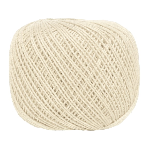 164 Yards Size 3 Beige Pearl Cotton Crochet Thread Lace Weight Yarn Tatting Thread for Crocheting Knitting Embroidery Sewing