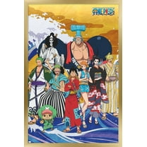 One Piece: Wano Country - Crew On Wave Wall Poster, 14.725" x 22.375" Framed