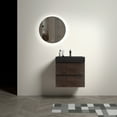 thumbnail image 2 of 24" Walnut Bathroom Vanity with Sink, Large Storage Wall Mounted Floating Bathroom Vanity for Modern Bathroom, One-Piece Black Sink Basin Without Drain and Faucet, Pre-assembled, 2 of 6