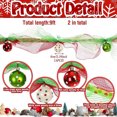thumbnail image 6 of 8.85 FT Christmas Garland with Ball Red and Green Mesh, Christmas Garland Wreath Ribbon Elf Peppermint Candy Christmas Decoration, for Xmas Tree Mantel Front Door Stairs Outdoor Indoor Party Decor, 6 of 7