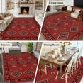 thumbnail image 5 of Large Area Rugs for Living Room Bedroom, Red Boho 8'x10' Rug Washable Carpet Runner Indoor Outdoor, Country Tribe Ethnic Geometric Stripes Art Non Slip Floor Mats Rug for Kitchen, Patio, 5 of 8