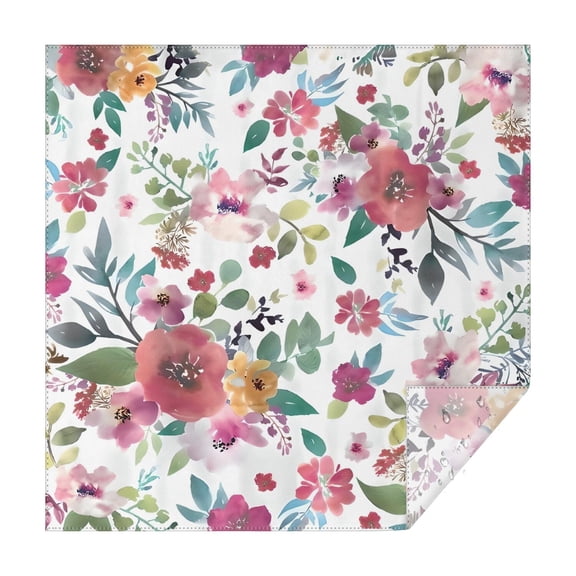 Pioneer Flower Floral Print Pattern Square Tablecloth,Waterproof Square Table Cover,Wipeable Spillproof Washable Table Cover for Home Kitchen Party Decor 52"x52"(132x132cm)
