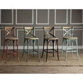 thumbnail image 4 of Miekor Furniture Antique Turquoise and Antique Oak Bar Stool with Cross Back 01416, 4 of 5