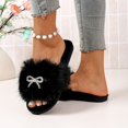 thumbnail image 5 of uublik Women's Fuzzy Slippers Cute Bow House Slippers for Women Soft Cozy Indoor Outdoor Lightweight House Shoes, Black, 5 of 7
