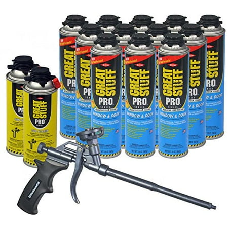 

Dow Great Stuff Window and Door 20 oz Foam (12) + AWF Teflon Pro Foam Gun (1) + Dow Great Stuff Pro foam Gun Cleaner (2)