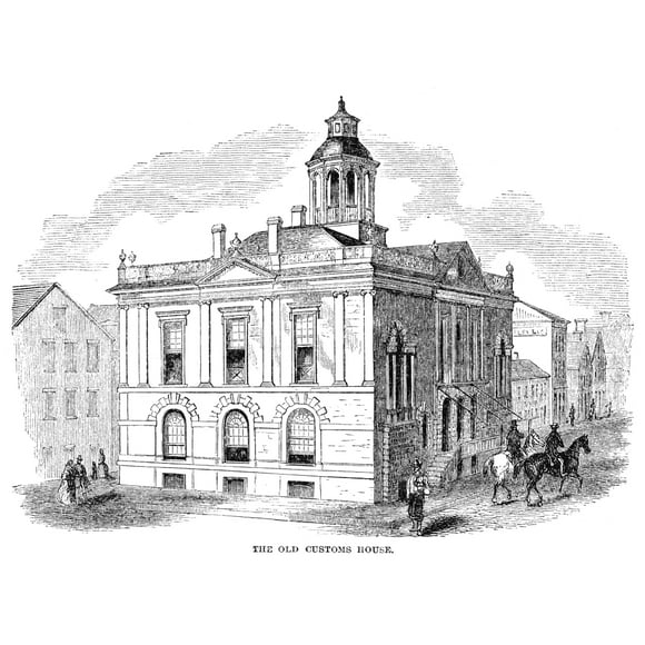 Charleston, 1857. /Nthe Old Custom House At Charleston, South Carolina. Wood Engraving, 1857. Poster Print by  (18 x 24)