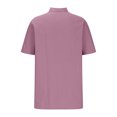 thumbnail image 4 of Iugvhana Classic Shirts for Men Short Sleeve Button Down Shirt with Double Pocket Regular-Fit Solid Color Lapel Tops Shirt Pink S, 4 of 5