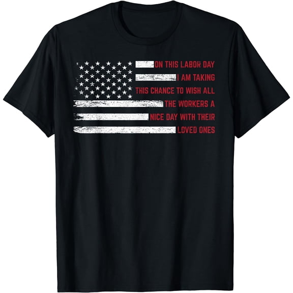 Labor Day Shirt American Flag Graphic T-Shirt Black Small