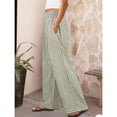 thumbnail image 5 of Wide Leg Pants for Women BWASD Casual Loose Plaid Pattern Flowy Palazzo Pants Baggy High Waist Elastic Trousers Light Green S-XXL Summer Beach Vacation Travel 2026, 5 of 6