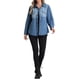 thumbnail image 2 of Chaqueta de mezclilla INSPIRE CHIC para mujer, con botones, de manga larga, oversized, color azul claro, talla L, 2 of 6