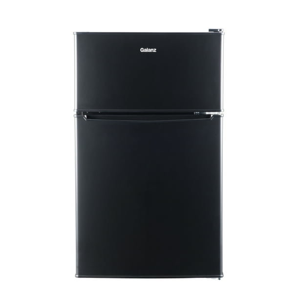 Galanz 3 1 Cu Ft Two Door Mini Fridge With Freezer Estar Black Walmart Com Walmart Com
