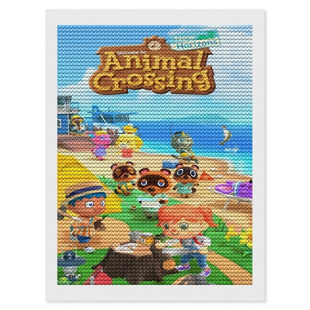Animal Crossing Kits de Pintura de Diamantes para Adultos 5D DIY Diamond Art Kits Full Drill Diamond Dots para Regalo Decoración de Pared y Relajación Artes de Gemas 30*40cm