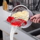 thumbnail image 3 of Clip-On Strain Strainer,kitchen Food Strainers Heat Resistant Silicone for Spaghetti,Pasta,Ground Beef Grease,Colander and Sieve Snaps On Bowls,Fits a, 3 of 4