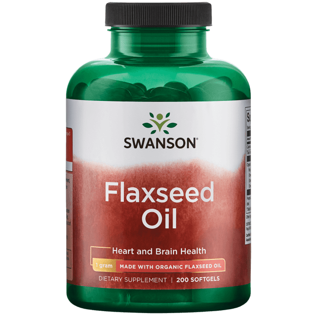 Swanson Flaxseed Oil Made with Organic Flaxseed Oil 1 G 200 Softgels