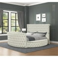 thumbnail image 2 of Maya Modern Style 4 Pc Queen Vanity Bedroom Set made with Wood in Cream, 2 of 12