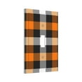 thumbnail image 2 of Kll Orange Plaid Wall Plate,Gloss Finish,Standard Size 1 - 5" X 3", Polycarbonate Thermoplastic,Electric Receptacle Plug Covers, 2 of 8