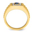 thumbnail image 2 of Auriga Fine Jewelry 14K Yellow Gold Square Sapphire and Men's Diamond Ring Size 10, 2 of 6