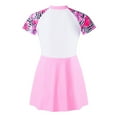 thumbnail image 4 of YEAHDOR Kids Girls One-piece Swimsuit Sun Protection Swimming Dress Short Sleeve Zipper Bathing Suit Pink 6, 4 of 7