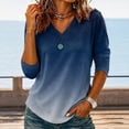 thumbnail image 4 of Sewkxo Womens Summer Tops Short Sleeve Casual Shirts Floral Tee Trendy 2026 Basics V Neck Plain Tshirt,Navy 3XL, 4 of 5