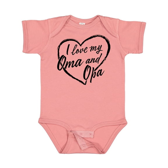 Inktastic I Love My Oma and Opa in Black Chalk Heart Boys or Girls Baby Bodysuit