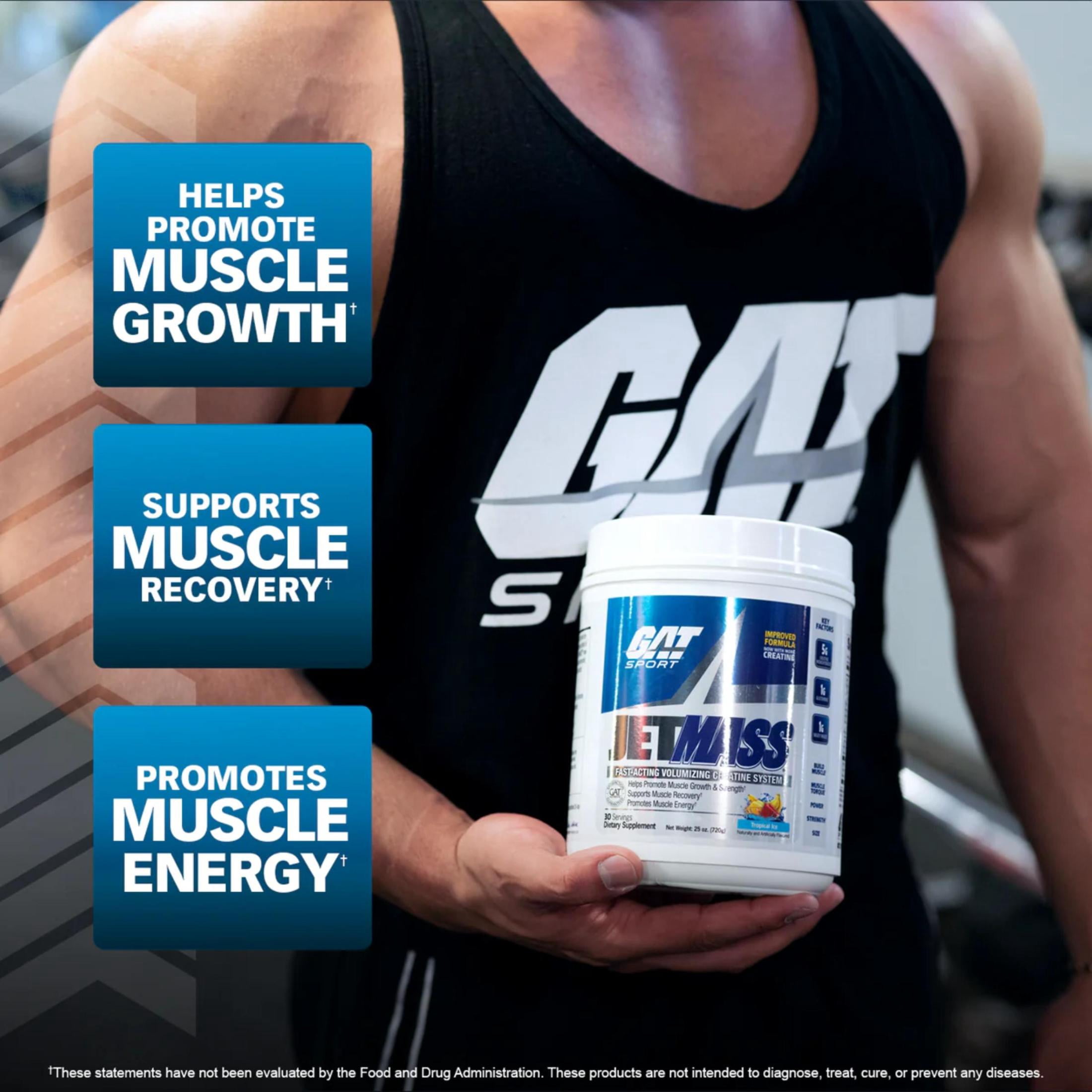 GAT SPORT JetMass Fact-Acting Volumizing Creatine System, 30 Servings (Strawberry Lemonade)