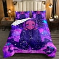 thumbnail image 3 of Erosebridal Black Princess Comforter Set American African Queen Bedding Sets Reversible Colorful Stars Bed Comforter Set Teen Women Purple Blue Aesthetics Quilt Set, 3 of 6
