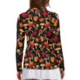 thumbnail image 2 of Yuyamidu Mushroom Golf Shirts Women Fall Maple Leaves Golf Top Long Sleeve Tennis T-shirt Thanksgiving 1/4 Zip Up Sports Outfits Size S, 2 of 8