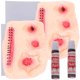 thumbnail image 3 of 2 pegatinas de látex 3D para Halloween, heridas horribles, maquillaje, sangre, heridas temporales, cicatriz de sangre realista, decoraciones corporales para fiesta de disfraces., 3 of 8
