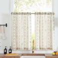 thumbnail image 1 of Cortinas Jinchan Boho de Cocina en Lino 114x66 cm 2 Paneles, 1 of 6