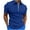 Blue2, variant on ameIAEA Men's Short Sleeve Zipper Shirt Short Sleeve Golf Collared Shirt Solid Color Casual Tops