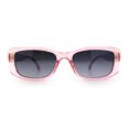 thumbnail image 5 of Womens Narrow Rectangle Mod Luxury Fashion Plastic Sunglasses Pink - Smoke, 5 of 8