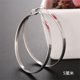 thumbnail image 1 of Xiao Hua Pendientes de aro lisos y grandes, ideales para hombre y mujer (plata, 5 cm), 1 of 5