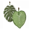 thumbnail image 2 of Toallas de mano colgantes, pack de 2 Monstera en forma de hoja de Monstera, Absorvente de pelusa y lazo, con lazo para cocina, baño y viajes, 2 of 8