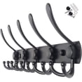 thumbnail image 1 of Black Wall Mounted Coat Rack with 5 Tri Hooks for Coats and Jackets, 1 of 6
