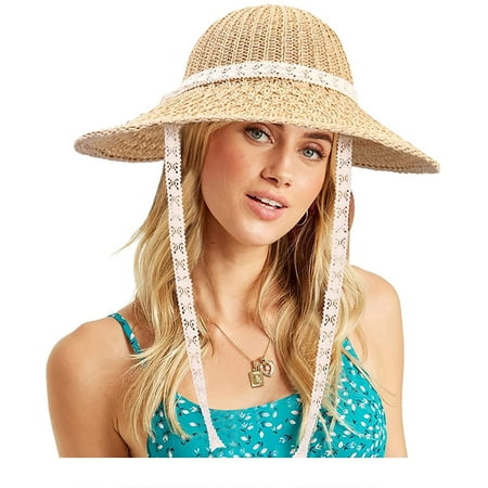 P5HAO Sun Hats for Women Woven Straw Bucket Hat with String Summer ...