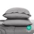 thumbnail image 6 of Bare Home Pillowcase Set - Envelope Closure - Premium 1800 Collection - Double Brushed - Ultra Soft - Queen Size, Light Gray, 2 Count, 6 of 8