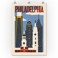 thumbnail image 2 of Philadelphia, Pennsylvania, Woodblock (24x36 Giclee Gallery Art Print, Vivid Textured Wall Decor), 2 of 3