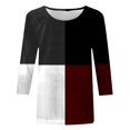 thumbnail image 5 of WEAIXIMIUNG T-Shirts pour Femmes T-Shirts Graphiques Hauts Femmes Manches Trois-Quarts Ajusté Mignon Hauts Col Rond Ajusté Manches Mi-Longues Tee-Shirts, 5 of 5