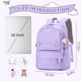 thumbnail image 5 of Inadays School Backpack, Large Capacity Bookbag for 15.6 Inch Laptop, Water-Resistant Cute Girlish Backpacks for Teen Adults Tween, Lightweight Travel Daypack for Primary Middle School College, 5 of 7