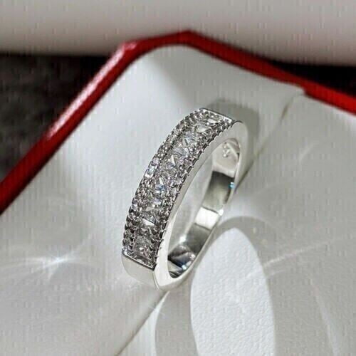 2ct Princess Cut Lab-Created Diamond Eternity Wedding Band 14K White Gold Plated
