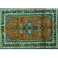 thumbnail image 1 of Ahgly Company Indoor Rectangle Persian Turquoise Blue Traditional Area Rugs, 7' x 9', 1 of 4