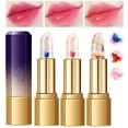 thumbnail image 1 of DENESTUP Juego de 3 lápices labiales de jalea de flores, humectante que cambia de temperatura, bálsamo nutritivo de larga duración, brillo de labios mágico que cambia de color, 1 of 2
