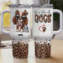 Personalized Dog Tumbler with English Springer Spaniel Dog’s Name – Custom Travel Coffee Cup 40oz, Travel Coffee Cup, Gift for Mother's day, Father's day, Christmas aYzYCD
