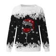 thumbnail image 4 of Fgnfyis Chandails en Molleton de Sport Décontractés à Manches Longues Raglan Col Rond Imprimé Flocon de Neige Rouge de Noël pour Femmes Doublé Noir G, 4 of 4