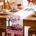thumbnail image 5 of Valentine's Day Table Runner - 48 Inch Long Love Tree Branch Truck Roses Romantic Cotton and Linen Blended Dress Scarves Farmhouse Table Runner for Kitchen Dining, Coffee Table, 13" x 48", 5 of 8