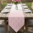 thumbnail image 6 of Table Runners 72 Inches Long, Moroccan Pink Cotton Linen Kitchen Dining Coffee Table Runner for Party Home Decor, Abstract Geometric Plaid Gradient Tabletop Dresser Scarves Runner Decor 16x72 Inch, 6 of 9